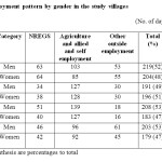 Table 7: Employment pattern by gender in the study villages