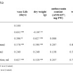 Table 2. Cross correlation table