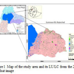 Figure 1 Map of the study area and its LU/LC from the 2013 Landsat image 
