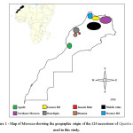 Figure 1 - Map of Morocco showing the geographic origin of the 124 accessions of Opuntia spp. used in this study.