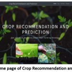 Figure 1: Home page of Crop Recommendation and Prediction